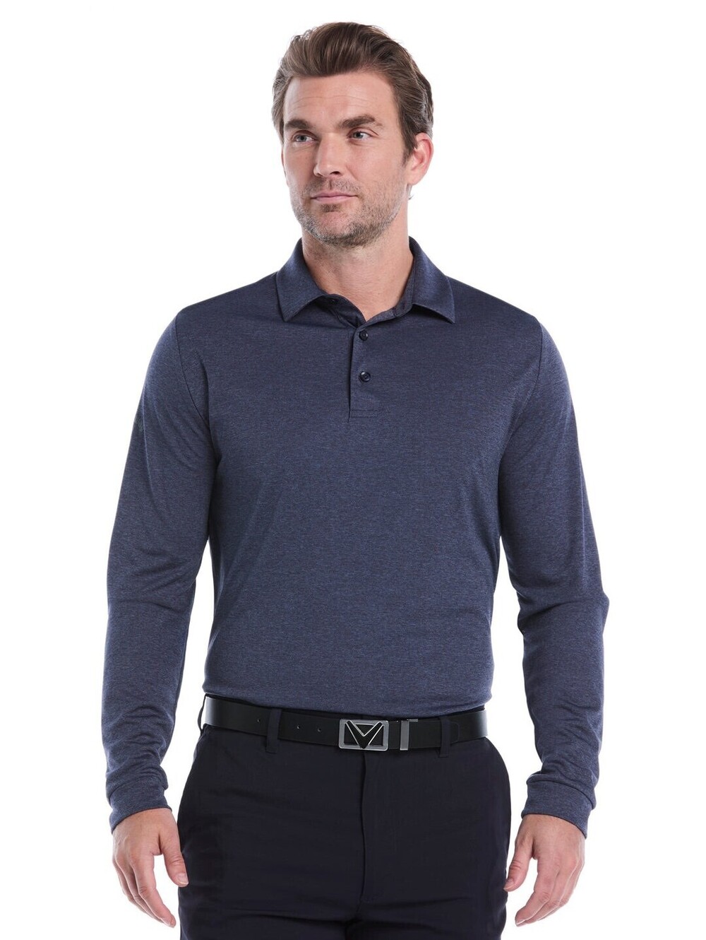 Callaway Men's Swing Tech Essential Long Sleeve Golf Polo Navy M Golpcore Golf